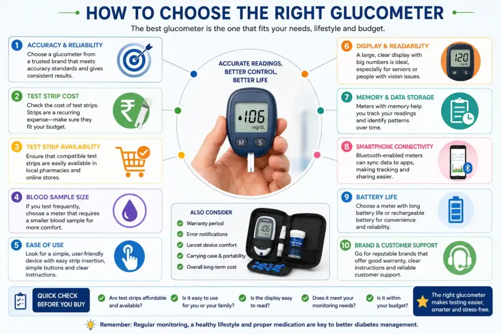 Factors to consider when choosing a blood glucose meter